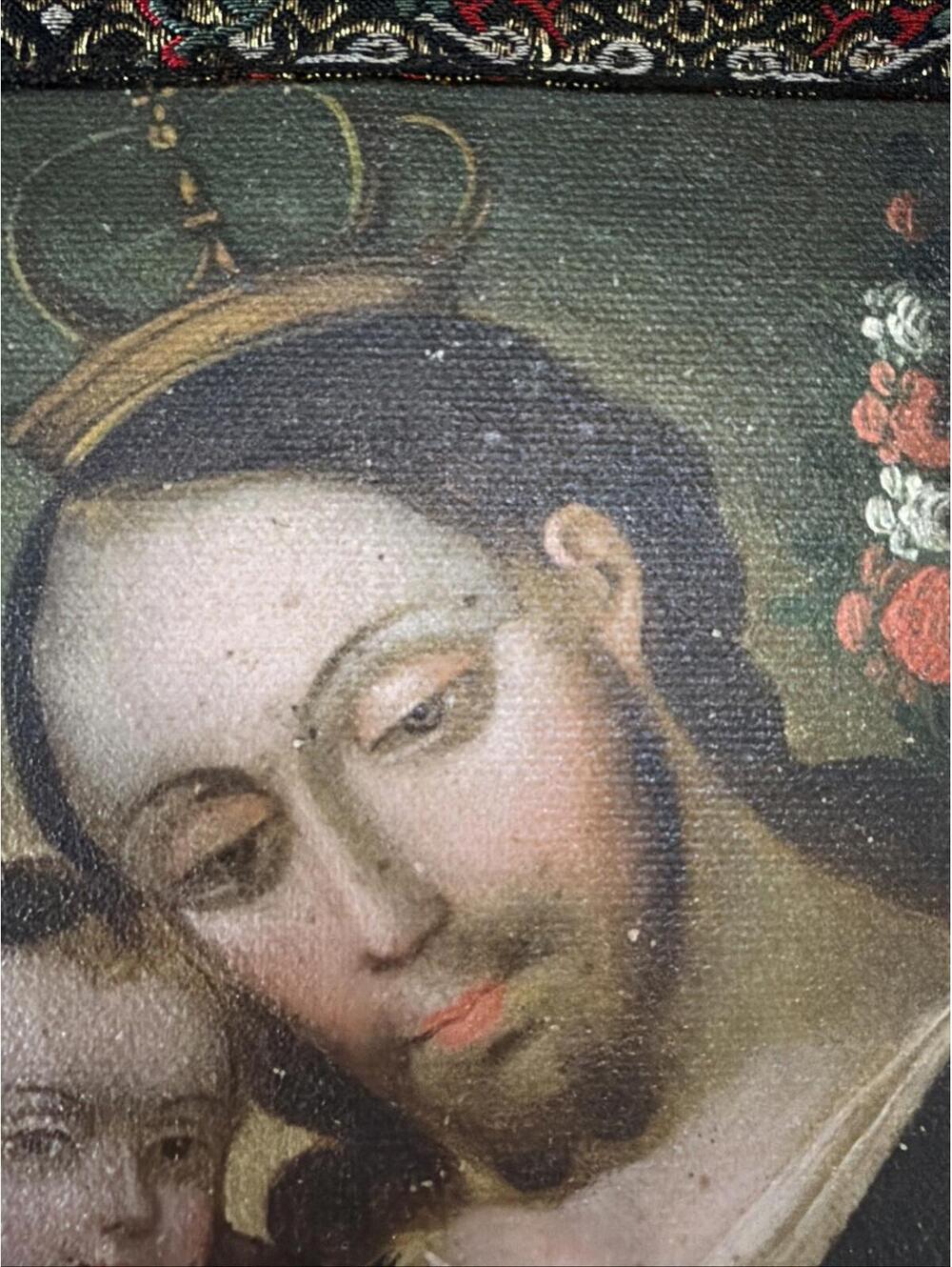 VTG Retablo Saint Joseph & Jesus Decorative Pillow Ornate Christian Unique - Picture 4 of 8
